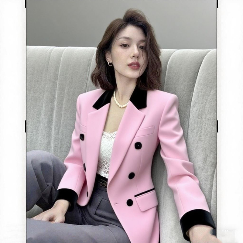 Formal Attire Woman - Blazer Wanita Slim Fit Warna Pink