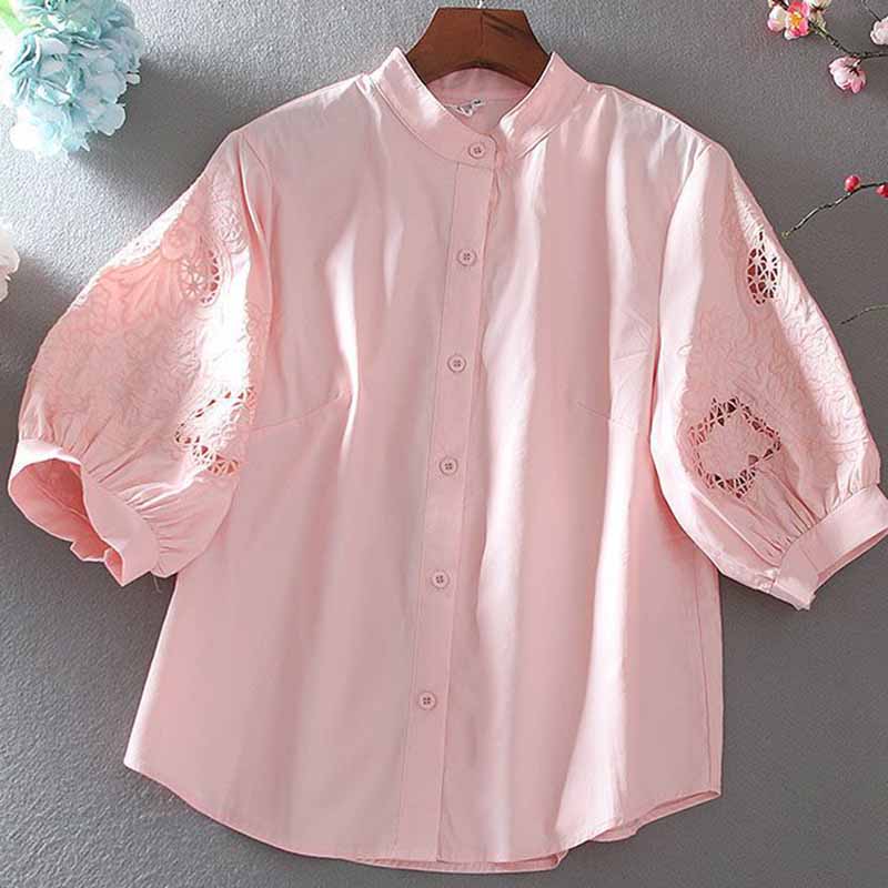 Women'S Formal Wear Suits - Baju atasan katun murni berbordir, Blus