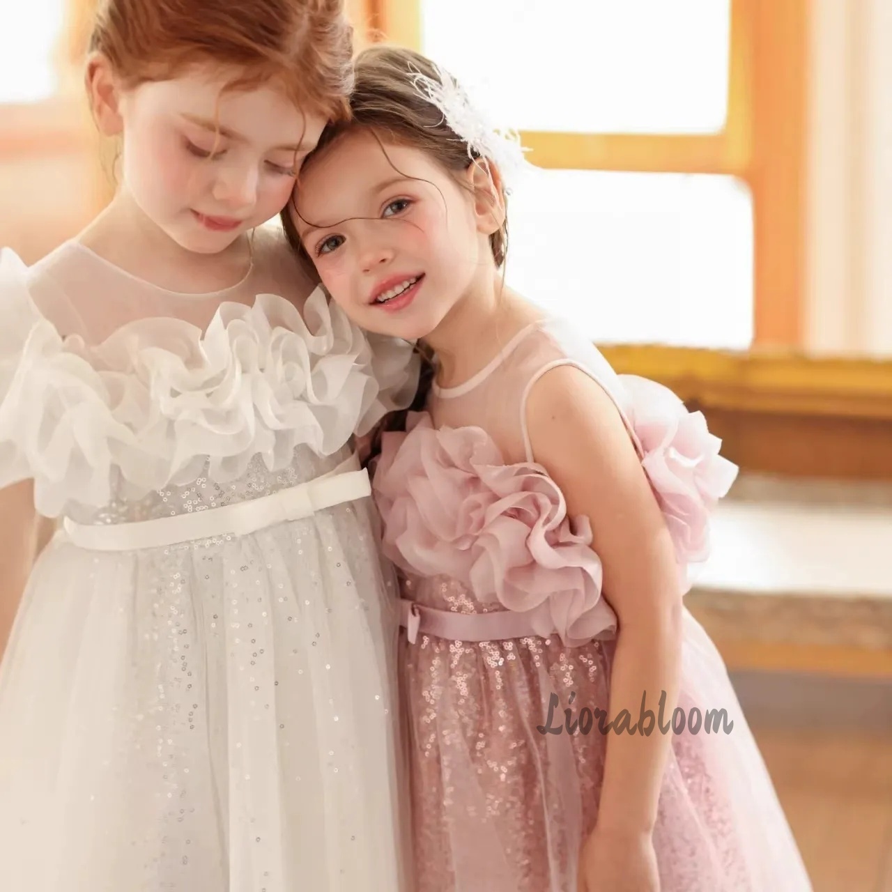Formal Attire Woman - Gaun Formal Tulle Bergelombang Warna Pink