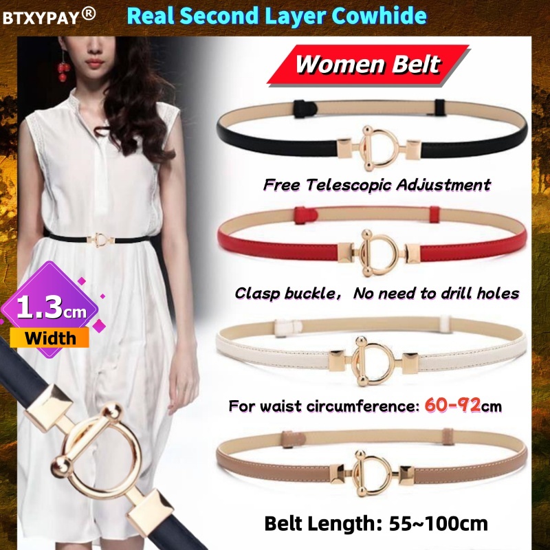 Young Women'S Formal Wear - Sabuk Kulit Asli Wanita Lebar 1,3cm