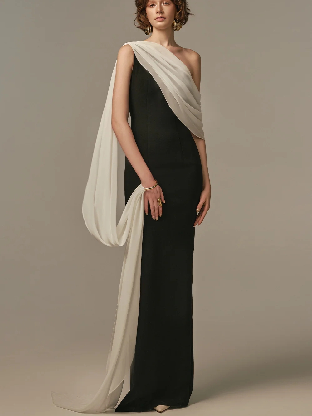 Gaun Malam Dua Warna Elegan Se - Formal Gala Wear Women ulasan dan harga