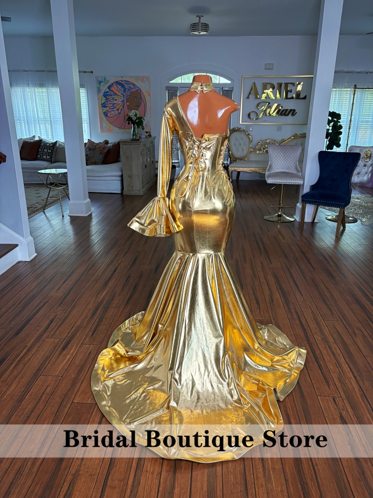 Gaun Prom Berkilau Emas untuk  - Women'S Formal Wear For Girls ulasan dan harga