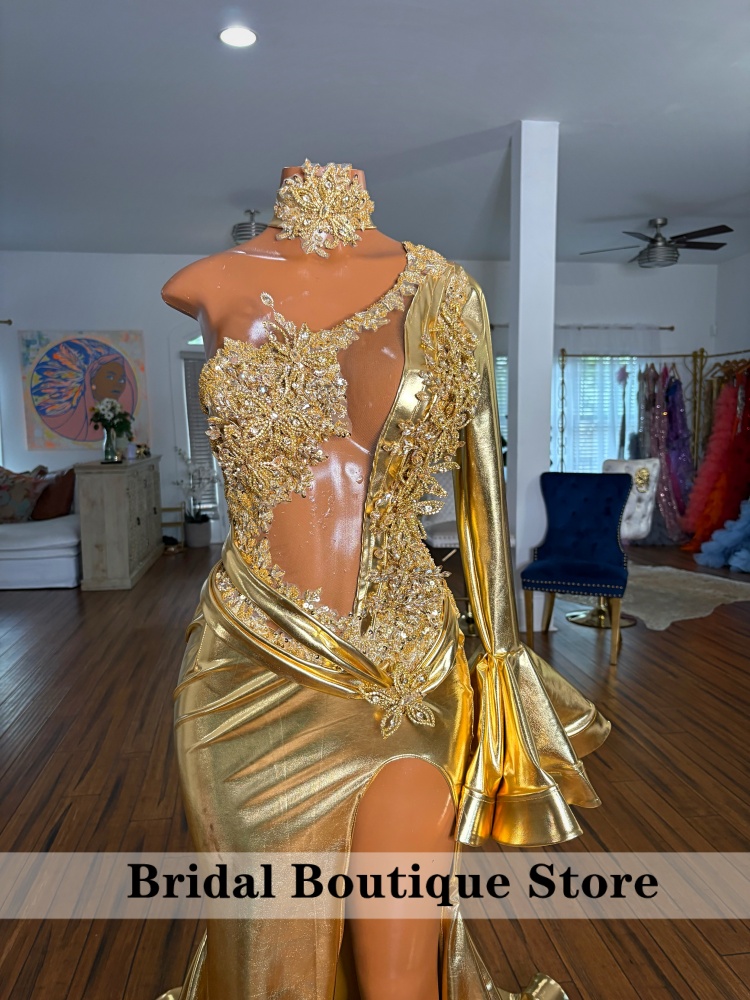 Gaun Prom Berkilau Emas untuk  - Women'S Formal Wear For Girls ulasan dan harga