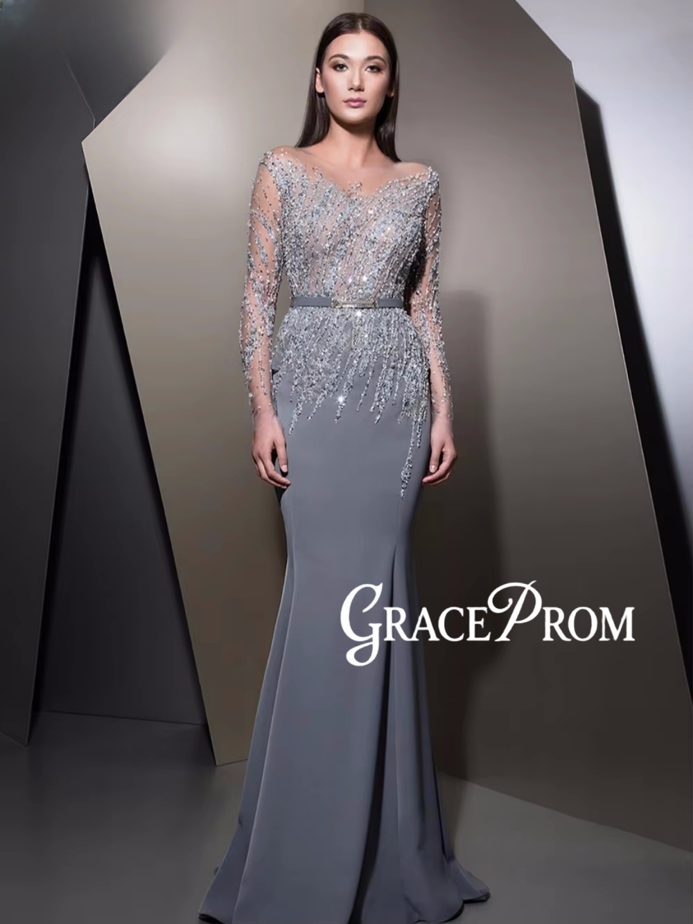 Gaun Malam Lengan Panjang GRAC - Women'S Formal Dinner Wear ulasan dan harga