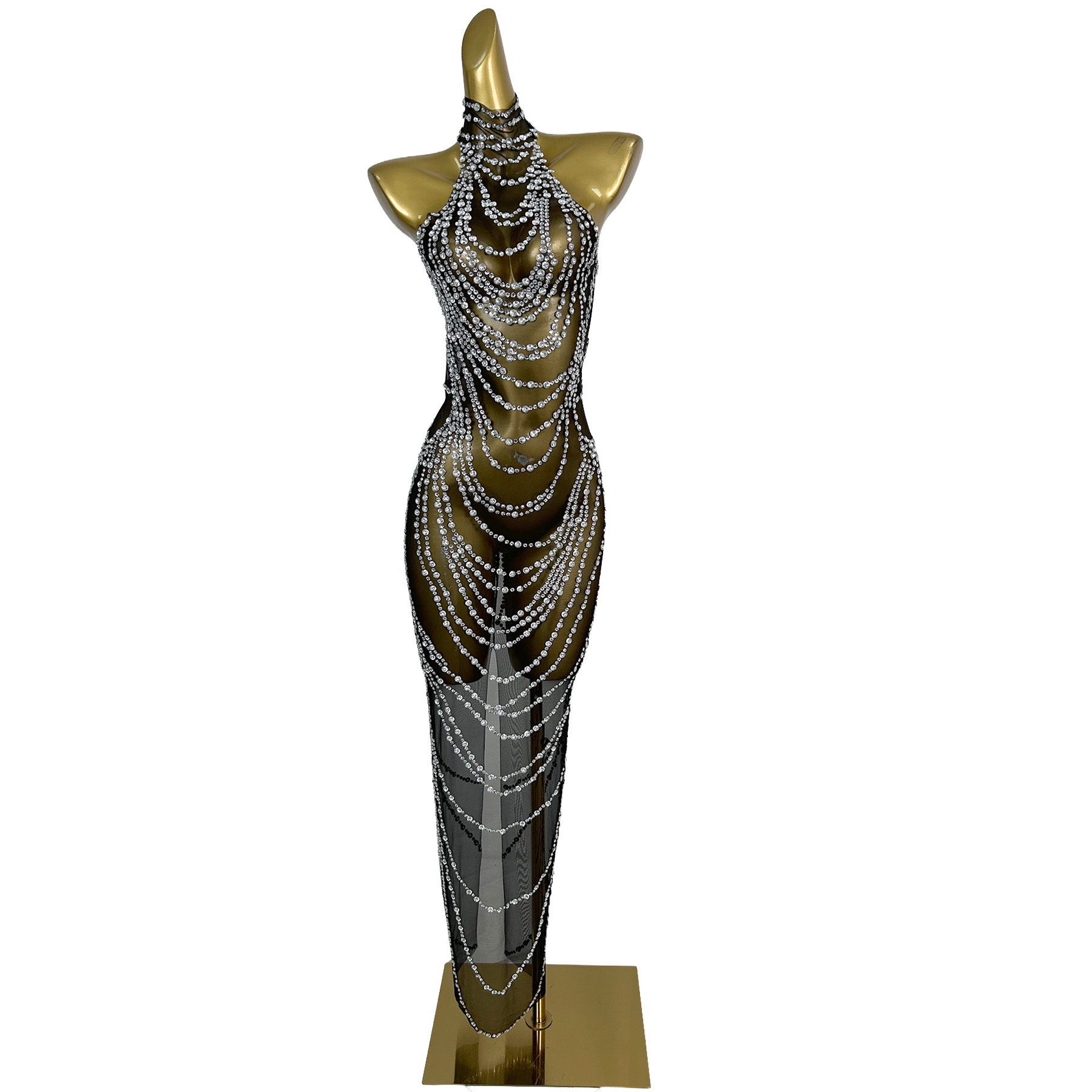 Gaun panjang transparan tanpa  - Women'S Formal Dinner Wear ulasan dan harga