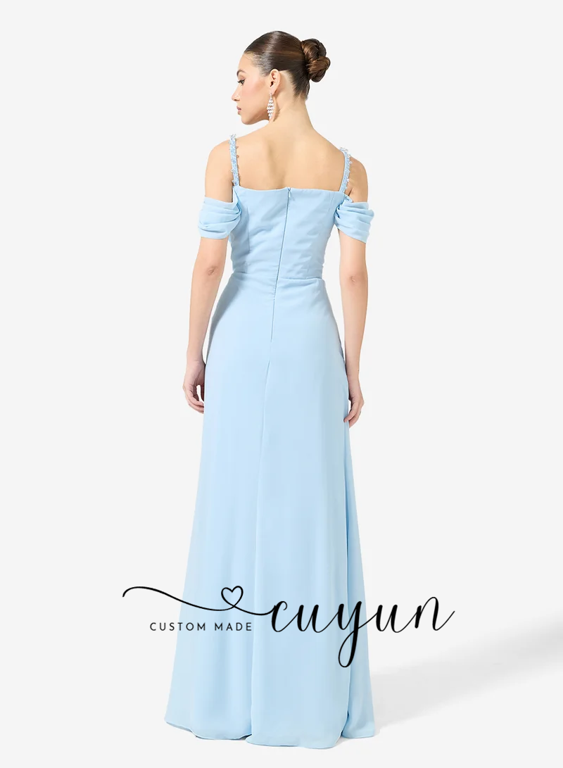 Gaun Malam Formal Biru Langit  - Women'S Formal Dinner Wear ulasan dan harga