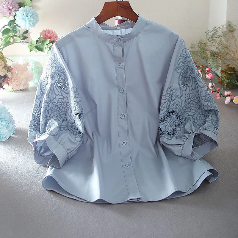 Baju atasan katun murni berbor - Women'S Formal Wear Suits ulasan dan harga