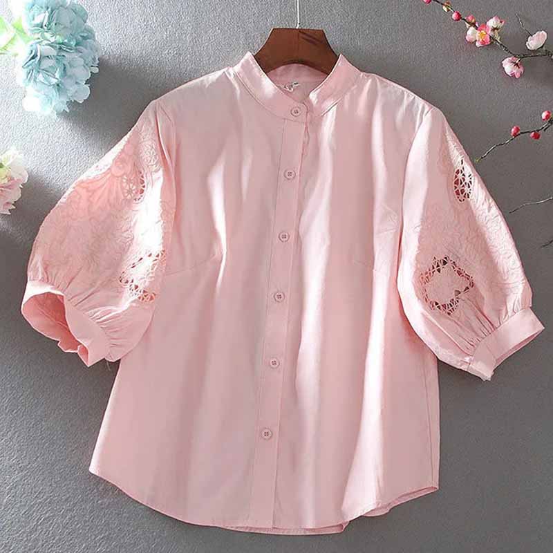 Baju atasan katun murni berbor - Women'S Formal Wear Suits ulasan dan harga