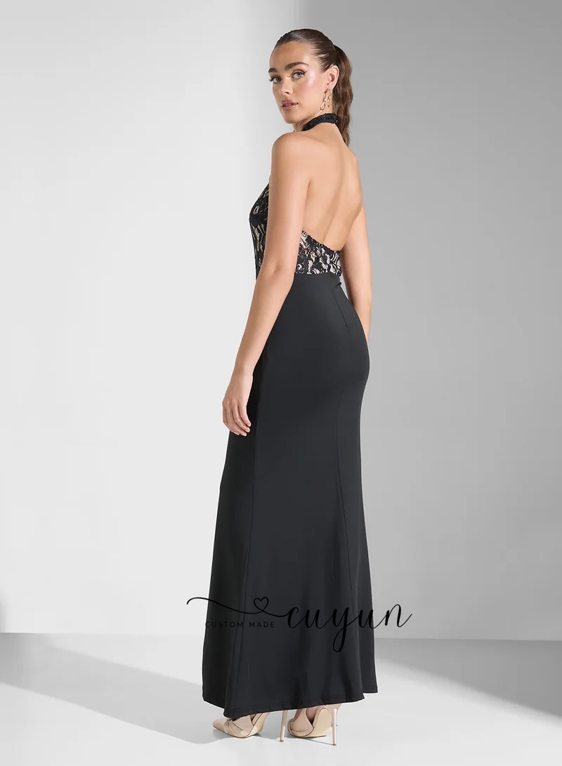 Gaun Malam Wanita CUYUN Hitam  - Women'S Formal Dinner Wear ulasan dan harga