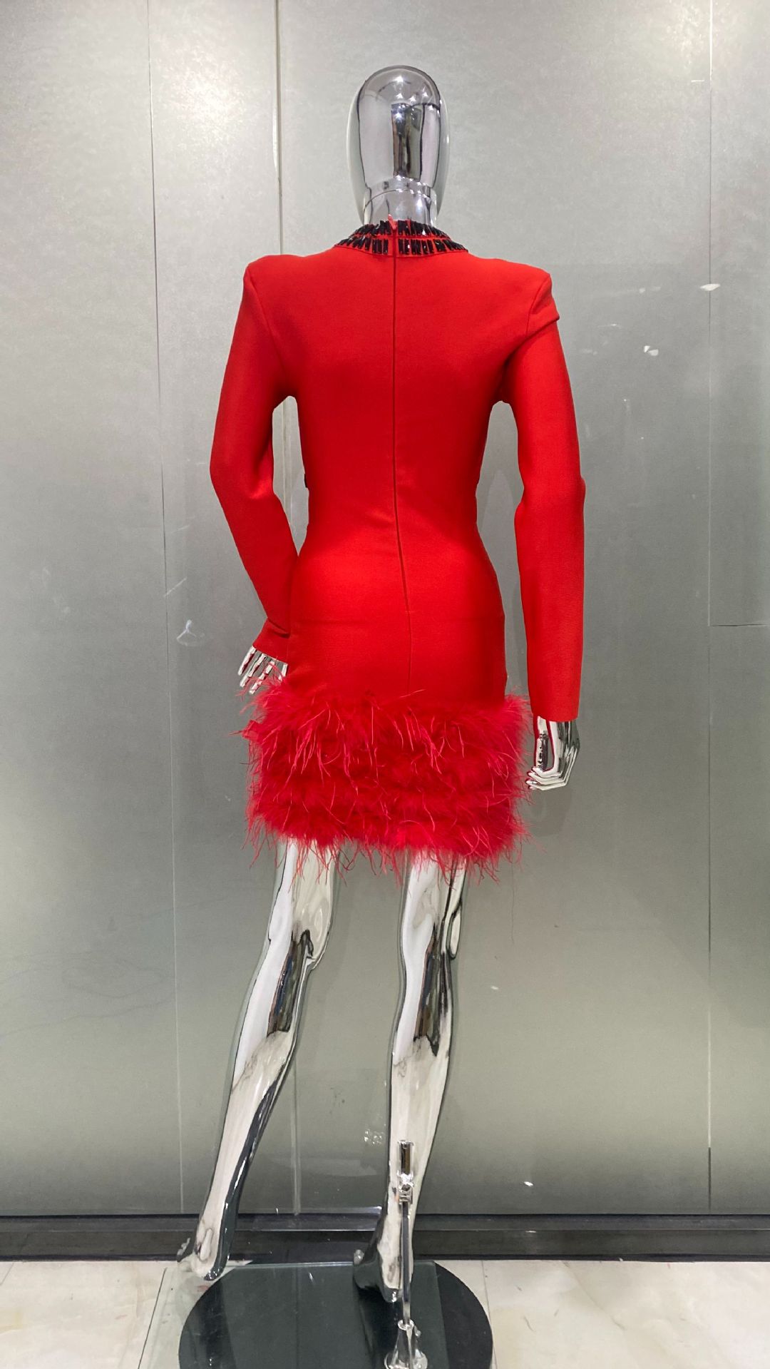 Gaun Pesta Mewah Bulu Burung U - Women'S Formal Dinner Wear ulasan dan harga