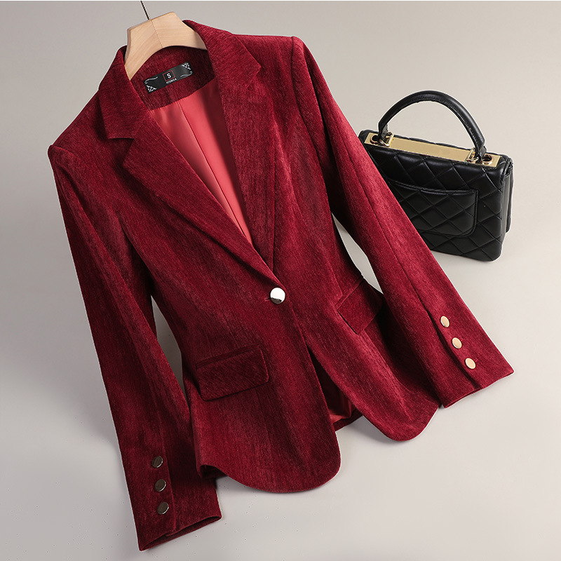 Blazer Beludru Emas Kuning Wan - Formal Attire Woman ulasan dan harga