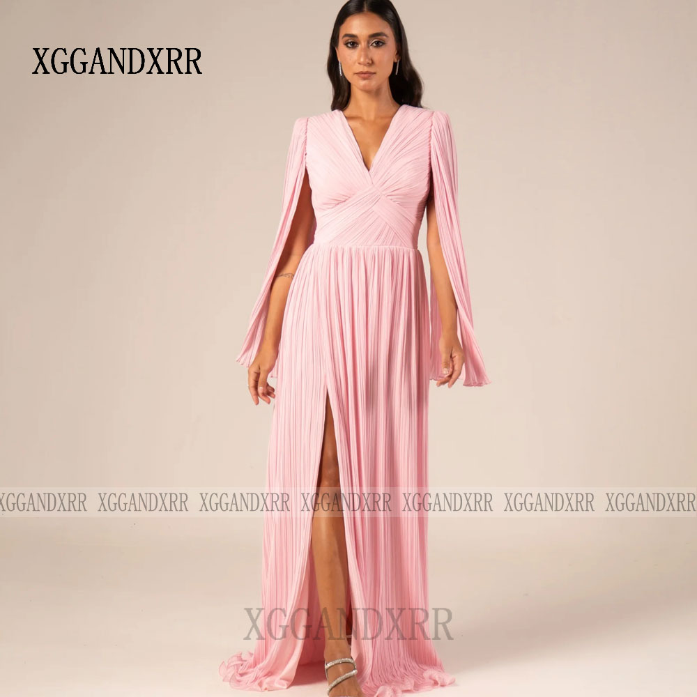 Gaun Prom A-Line Pink Kustom 2 - Formal Gala Wear Women ulasan dan harga