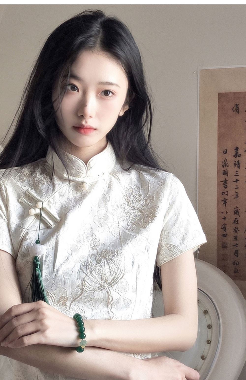 Gaun Qipao Putih Tren Retro Mu - Young Women'S Formal Wear ulasan dan harga